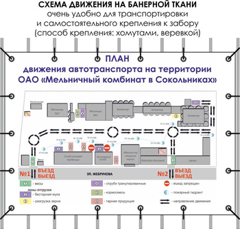 Схема движения (тип c, 1х1 метр, банер) - Охрана труда на строительных площадках - Схемы движения - ohrana.inoy.org