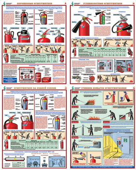 ПС33 Первичные средства пожаротушения  (ламинированная бумага, А2, 4 листа) - Плакаты - Пожарная безопасность - ohrana.inoy.org