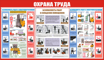 С130 Охрана труда при работе на складе (1200х700мм, пластик 3мм) - Стенды - Охрана труда на складе - ohrana.inoy.org